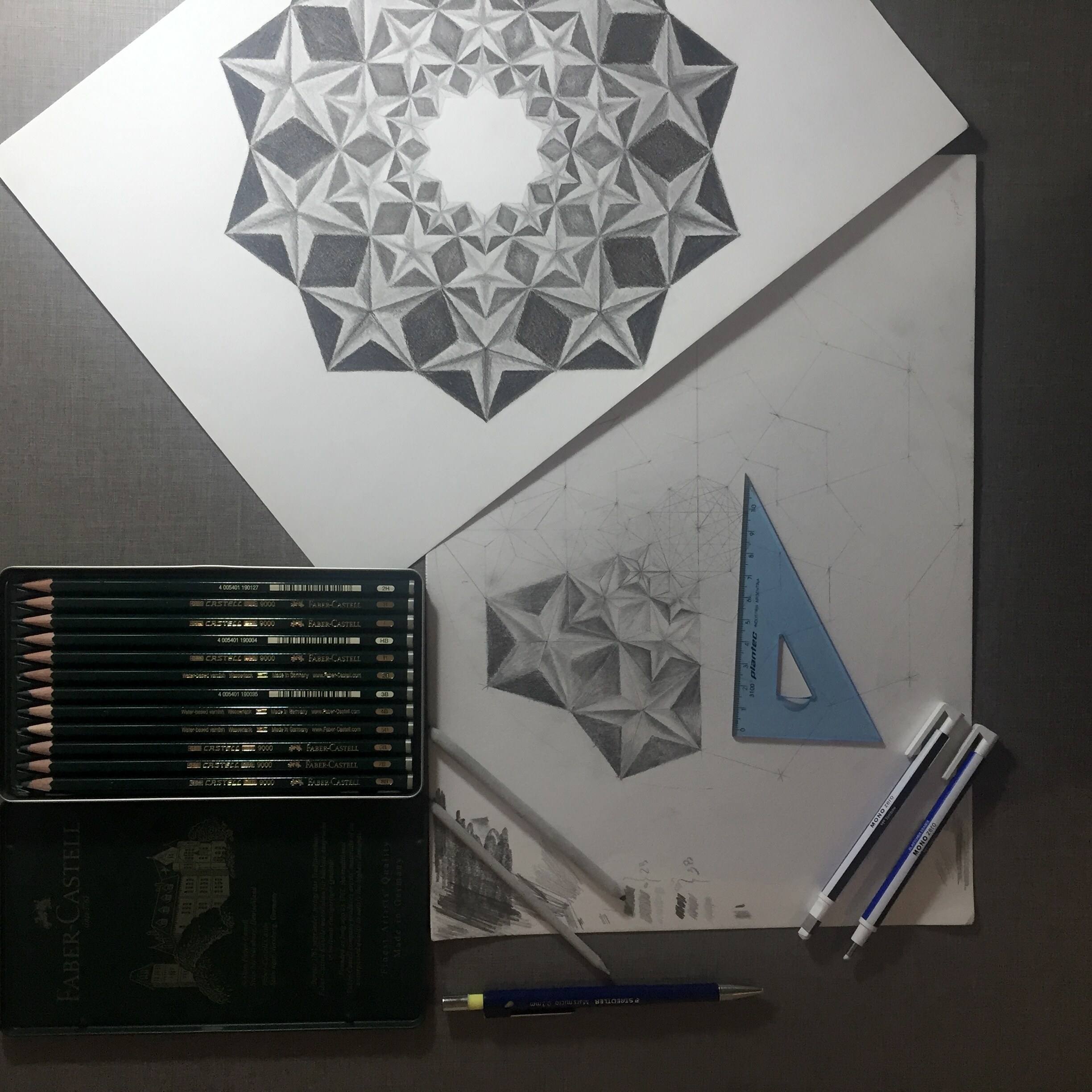 Another process image for Pentashade by Damian Mendez Romera