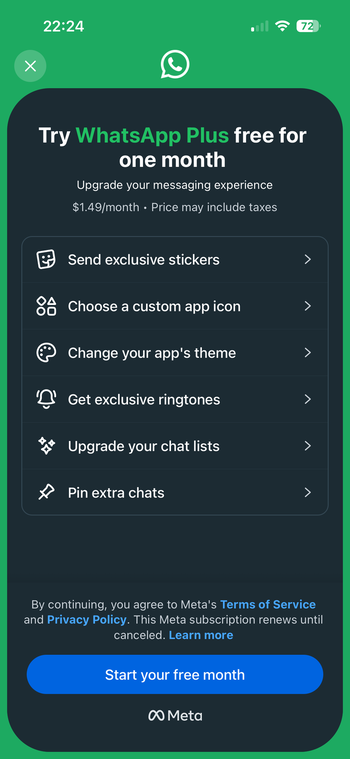 New freemium model for WhatsApp: pay for a few extra features